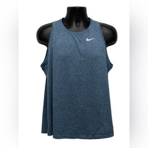 Nike Women's Blue Heather Tank Top Size XL White Logo